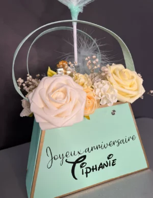 Fleurs artificielles anniversaire – Ballon Bulle