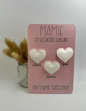 Carte pour mamie – Mamie et ses petits coeurs