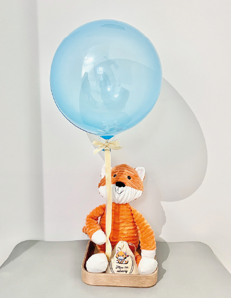 Cadeau ballon bulle avec peluche personnalisée